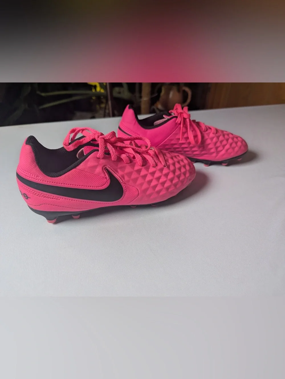 Nike Hot Pink Soccer Cleats with Black Swoosh